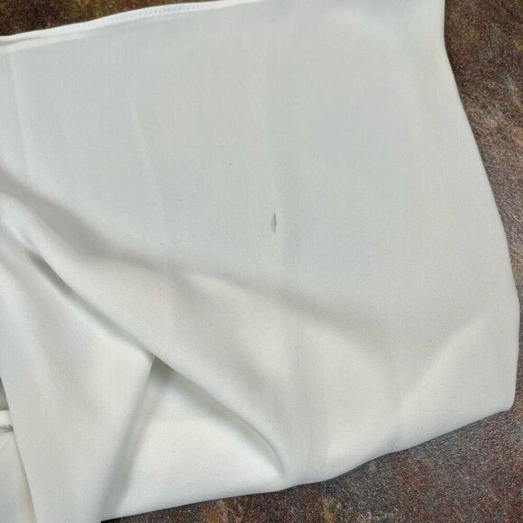 BCBG Maxazria Skipper White Tie Back Cold Shoulder Blouse XS - Picture 14 of 14